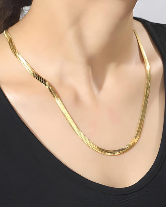 Anti-Tarnish Gold-Pated Snake Chain Necklace