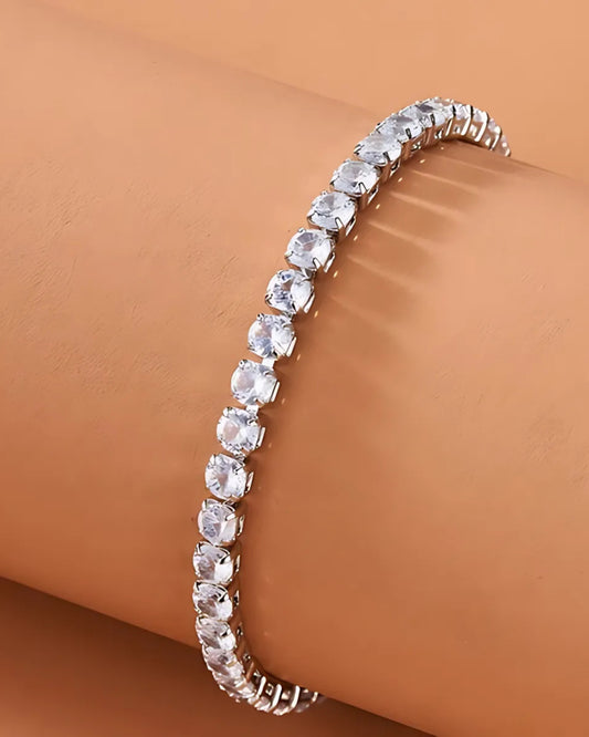 Anti-Tarnish Silver-Plated Tennis Bracelet