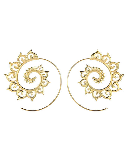 Spiral Gold Plated Circular Hoop Earrings