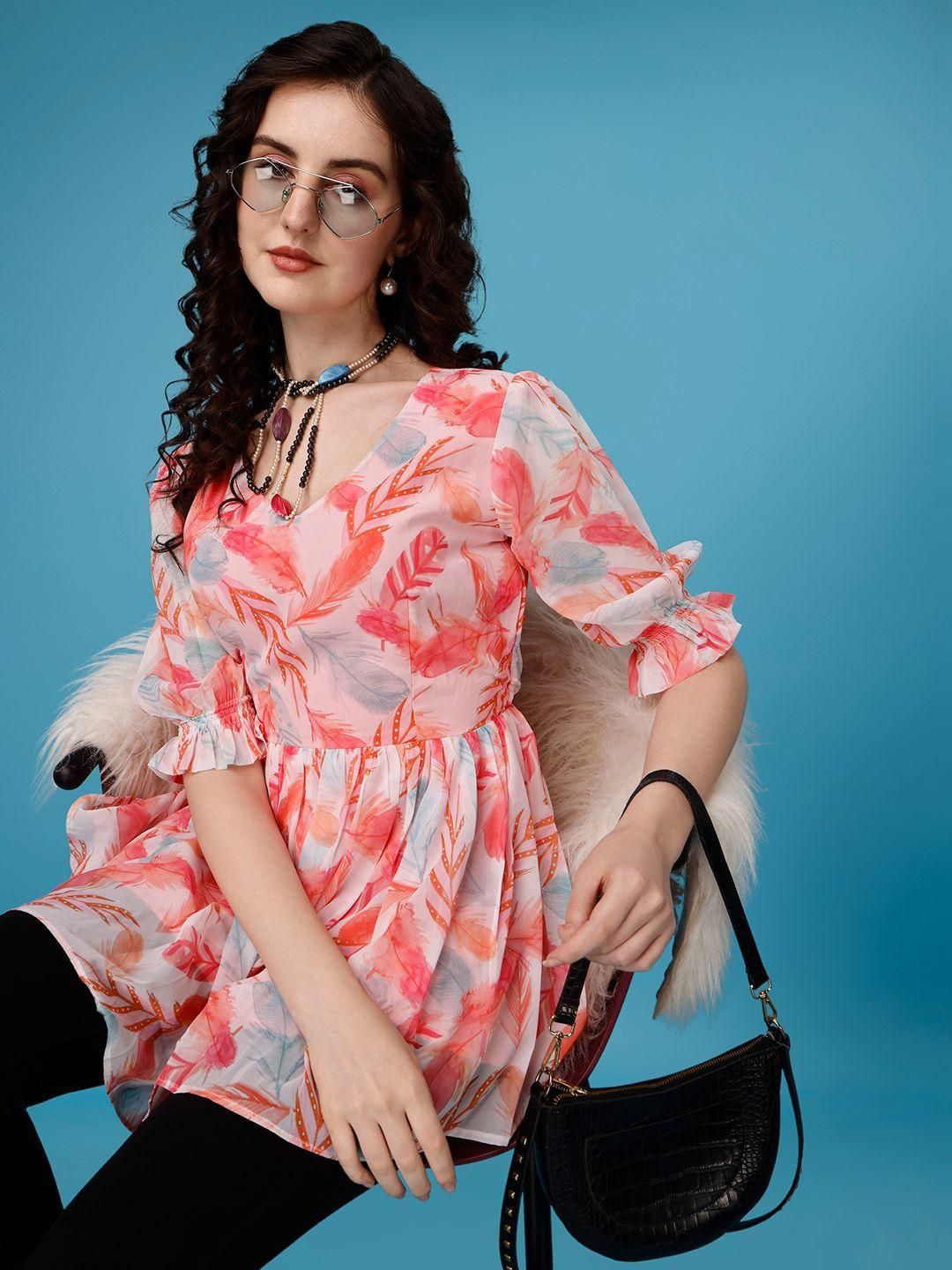 Ark of Oasis - Plus Size Women's Printed Georgette Top
