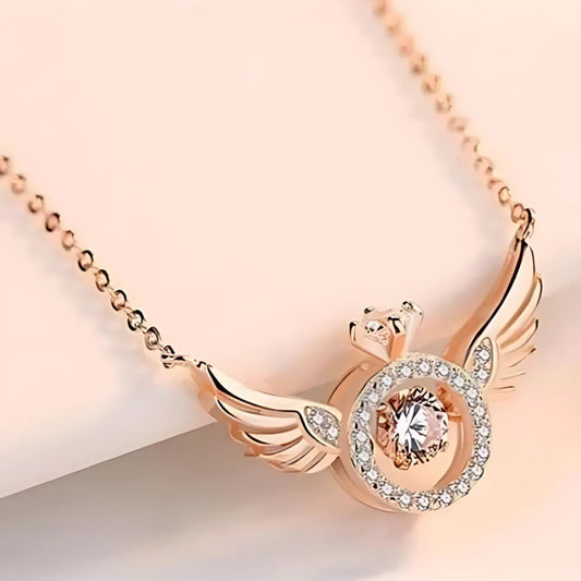 Rose Gold Angel Wings Pendant Chain
