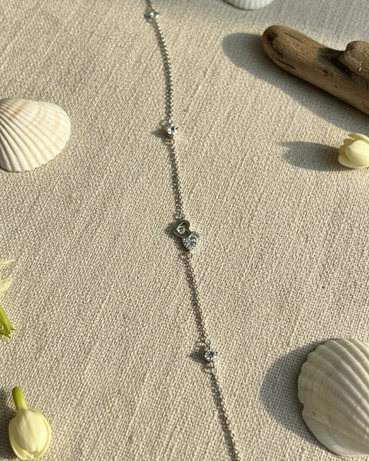 Anti-Tarnish Silver Heart Anklet