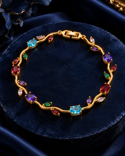 Anti-Tarnish Multicolour Gold Tulip Bracelet