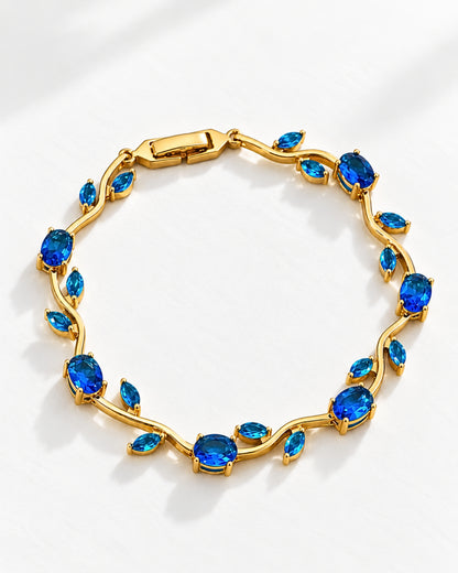 Anti-Tarnish Dark Blue Tulip Bracelet