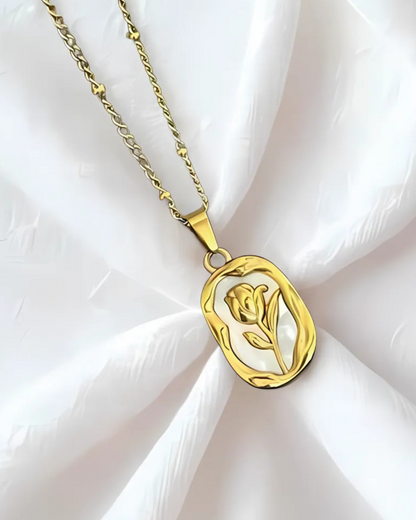 Anti-Tarnish Gold-Plated Rose Pendant