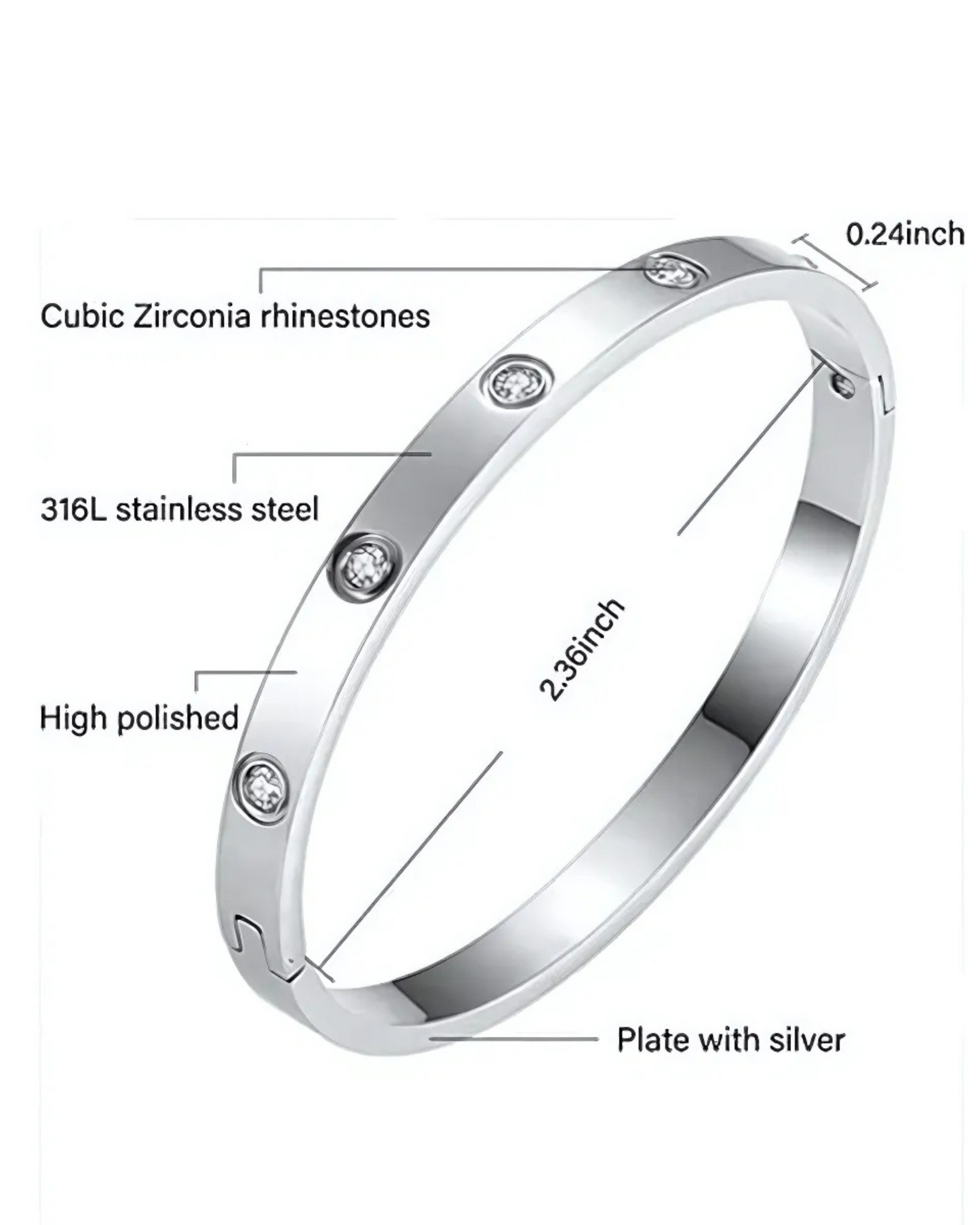 Anti-Tarnish Silver Plated Love Bracelet