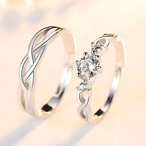 Adjustable Heart Love Ring Combo (set)